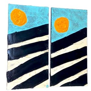 Abstract Wall Art • 2 Abstract Art Canvases • Textured 3D Effect • Hand Painted
